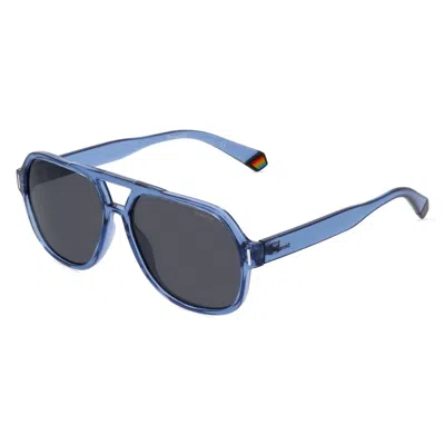 Polaroid Blue Resin Sunglasses In Gold