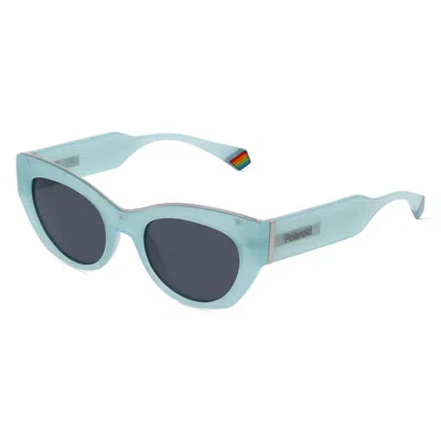 Polaroid Blue Resin Sunglasses In Green