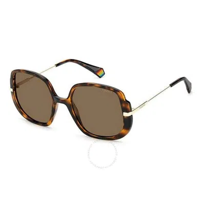 Polaroid Bronze Butterfly Ladies Sunglasses Pld 6181/s 0086/sp 53 In Brown