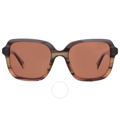 Polaroid Brown Square Ladies Sunglasses Pld 4095/s/x 0m9l/he 53 In Black