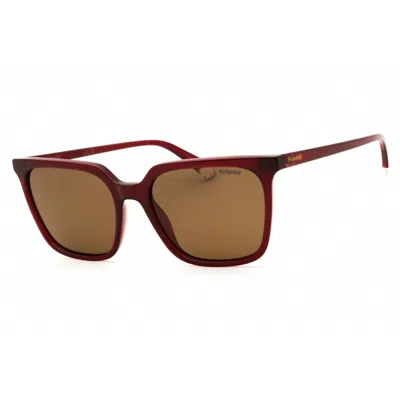 Polaroid Brown Square Ladies Sunglasses Pld 4163/s 0lhf/sp 55 In ["brown","red"]