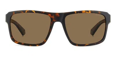 Polaroid Brown Square Men's Sunglasses Pld 2158/s 0hgc/sp 58 In Black