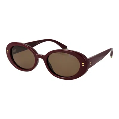 Polaroid Burgundy Polycarbonate Sunglasses In Brown