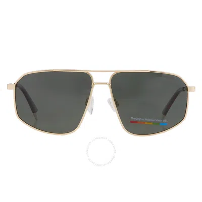 Polaroid Core Green Polarized Aviator Men's Sunglasses Pld 4118/s/x 0aoz/uc 59 In Gold