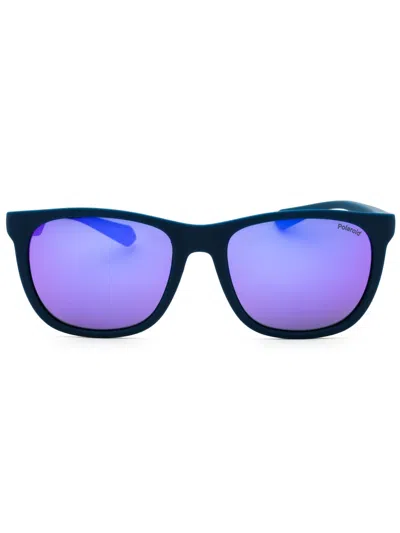 Polaroid Core Men's Rectangular Plastic Sunglasses In Blue