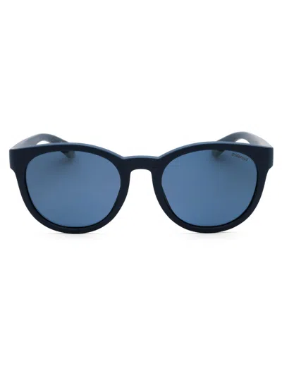 Polaroid Core Men's Round Plastic Sunglasses In Blue