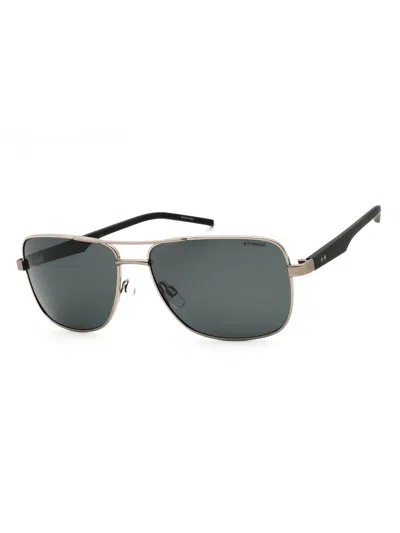 Polaroid Core Pld 2042/s Rectangular Metal Polarized Sunglasses For Men In Green