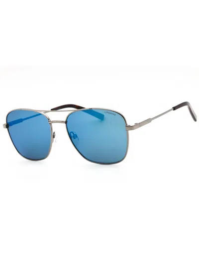Polaroid Core Pld 268/s/x Rectangular Metal Men's Sunglasses In Blue