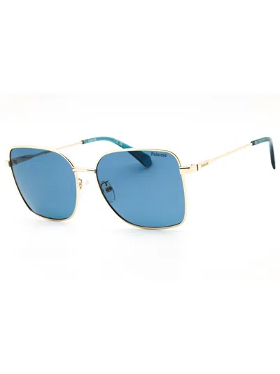 Polaroid Core Pld 4158/g/s/x Rectangular Metal Women's Sunglasses In Blue