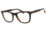 Polaroid Core Ladies Brown Rectangular Eyeglass Frames Pldd511 In Transparent