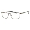 Polaroid Core Men's Silver Tone Rectangular Eyeglass Frames Pldd534g In Gray