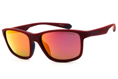 Polaroid Core Pld2153s Polarized Rectangular Sunglasses In Red