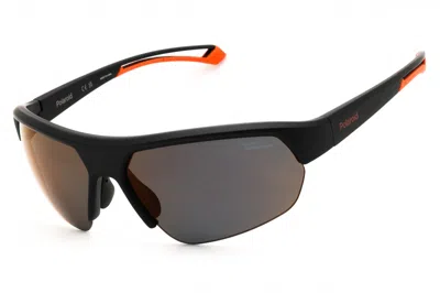 Polaroid Core Pld7048s Polarized Sport Wraparound Sunglasses In Black