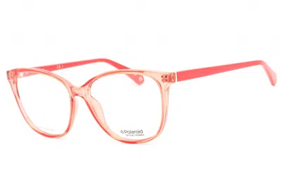 Polaroid Core Pldd372 Rectangular Plastic Frame Eyeglasses In Coral