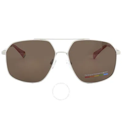 Polaroid Core Polarized Bronze Pilot Unisex Sunglasses Pld 6173/s 010a/sp 58 In Brown