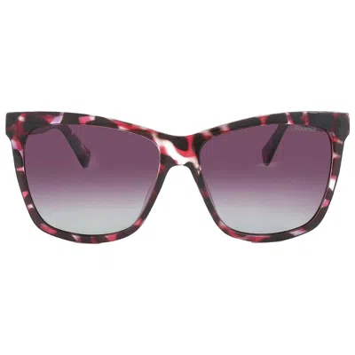 Polaroid Core Polarized Burgundy Gradient Cat Eye Ladies Sunglasses Pld 4078/s/x 0ydc/jr 56 In Purple