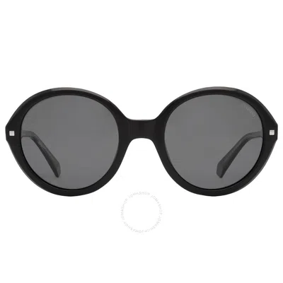 Polaroid Core Polarized Grey Oval Ladies Sunglasses Pld 4114/s/x 0807/m9 54 In Black