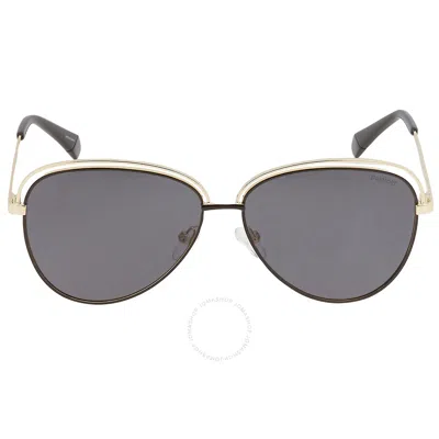 Polaroid Core Polarized Grey Pilot Ladies Sunglasses Pld 4103/s 02m2/m9 58 In Metallic