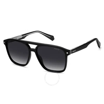 Polaroid Core Polarized Grey Shaded Browline Men's Sunglasses Pld 2118/s/x 0807/wj 57 In Black