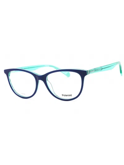 Polaroid Core Polaroid D395 Oval Eyeglasses In 0z90 00 - Blue Aqua/clear Demo Lens