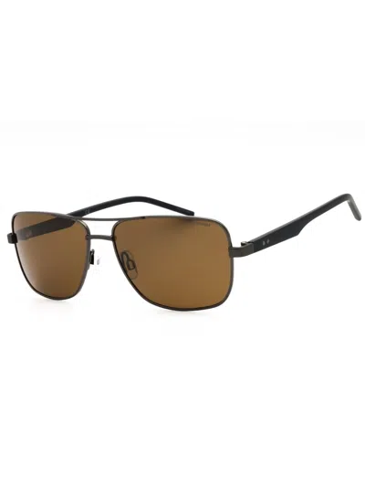 Polaroid Core Rectangular Metal Men's Sunglasses In Brown