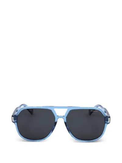 Polaroid Geometric-frame Double-bridge Sunglasses In Green