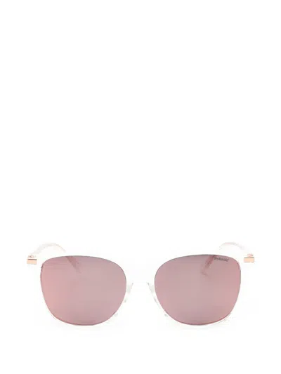 Polaroid Geometric-frame Sunglasses In White