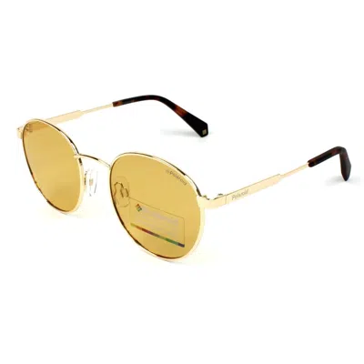 Polaroid Gold Metal Sunglasses In Yellow
