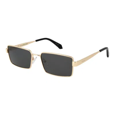 Polaroid Gold Metal Sunglasses In Brown