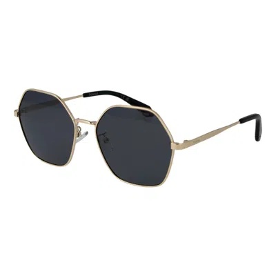 Polaroid Gold Metal Sunglasses In Black