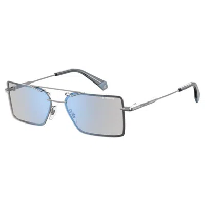 Polaroid Gray Metal Sunglasses In Metallic