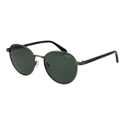 Polaroid Gray Metal Sunglasses In Gold