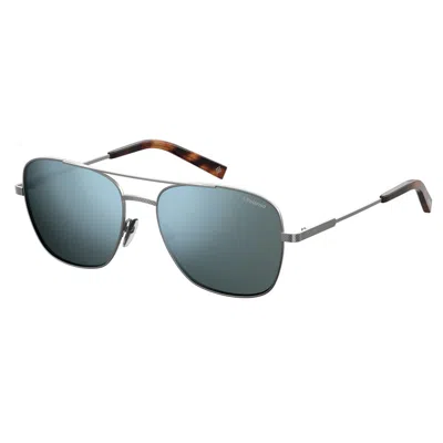 Polaroid Gray Metal Sunglasses In Silver