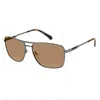 Polaroid Gray Stainless Steel Sunglasses In Brown