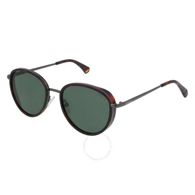 Polaroid Green Oval Men's Sunglasses Pld 6150/s/x 0086/uc 53 In Brown