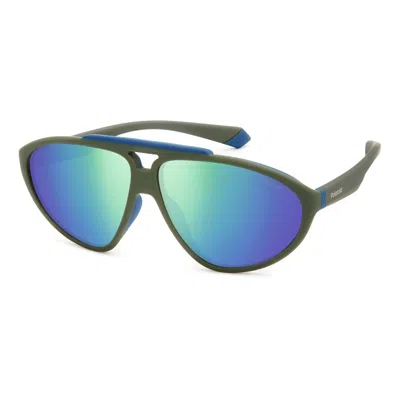Polaroid Green Rubber Sunglasses In Blue
