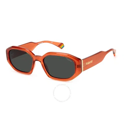 Polaroid Grey Geometric Ladies Sunglasses Pld 6189/s 0l7q/m9 55 In Red