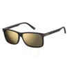 Polaroid Grey Gold Mirror Rectangular Men's Sunglasses Pld 2075/s/x 0003/lm 59