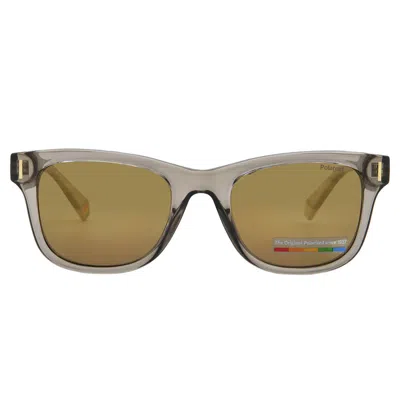POLAROID GREY GOLD MULTILAYER SQUARE UNISEX SUNGLASSES PLD 6206/S 010A/LM 51