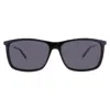 Polaroid Grey Rectangular Men's Sunglasses Pld 4130/s/x 0807/m9 59 In Black
