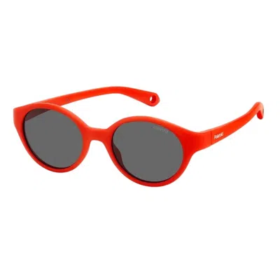 Polaroid Grey Round Kids Sunglasses Pldk007s-0c9a-m9 In Red