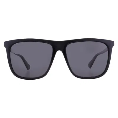 Polaroid Grey Square Unisex Sunglasses Pld 6099/s 807 In Black