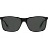 Polaroid Kids' 58mm Polarized Rectangular Sunglasses In Black/grey Polarized