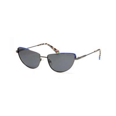 Polaroid Gray Steel Sunglasses In Blue