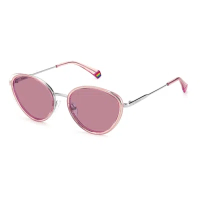 Polaroid Ladies' Sunglasses  Pld-6145-s-35j-0f  56 Mm Gbby2 In Pink