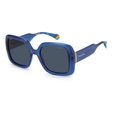 Polaroid Ladies' Sunglasses  Pld-6168-s-pjp-c3  54 Mm Gbby2 In Blue