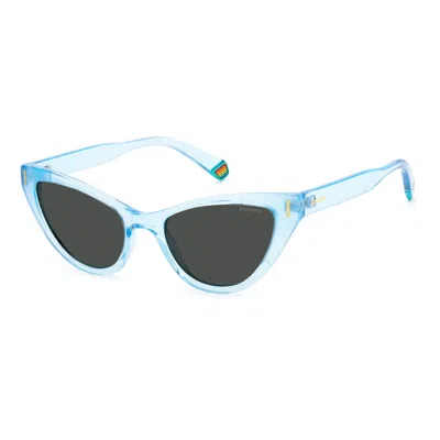 Polaroid Ladies' Sunglasses  Pld-6174-s-mvu-m9  52 Mm Gbby2 In Blue