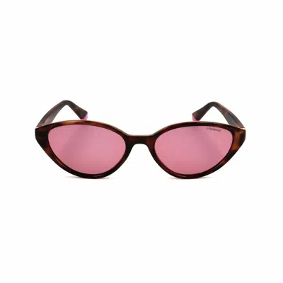Polaroid Ladies' Sunglasses  Pld6109-s-0t4  53 Mm Gbby2 In Pink