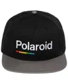 Polaroid Men's Flat Bill Snapback Baseball Adjustable Cap In Black