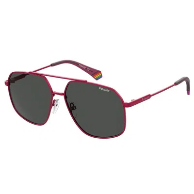 Polaroid Multicolor Steel Sunglasses In Red